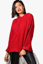 Boohoo Kayleigh Drop Hem Knitted Hoody