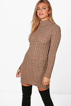 Boohoo Cable Knit Jumper Dress