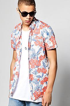 Boohoo Hawaiian Print Short Sleeve Shirt