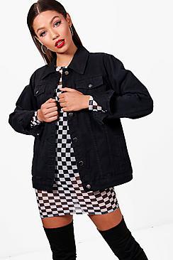 Boohoo Jodie Oversize Black Denim Jacket