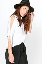 Boohoo Alicia Tie Sleeve Oversized T-shirt White