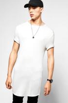 Boohoo Longline Scoop Hem Waffe Knit T-shirt Beige