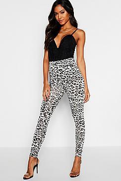 Boohoo Leopard Print Slinky Leggings