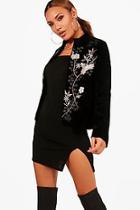 Boohoo Lola Embriodered Velvet Jacket