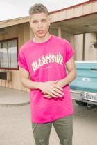 Boohoo Oversized Aggressive T-shirt Pink