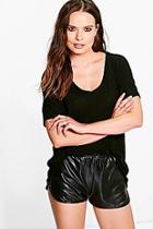 Boohoo Nina V Neck Ribbed T-shirt