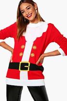 Boohoo Joanna Mrs Claus Christmas Jumper