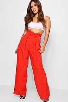 Boohoo Petite Lace Up Wide Leg Trouser