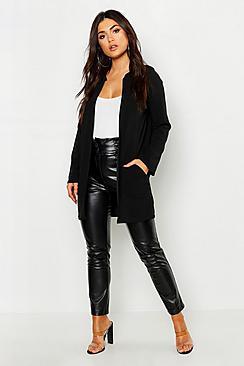Boohoo Collarless Pocket Detail Duster Jacket