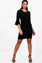 Boohoo Jordanne Gathered Neck Midi Dress