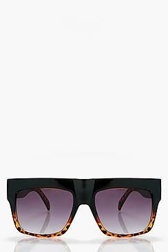 Boohoo Jane Flat Top Tortoiseshell Sunglasses