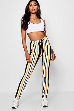 Boohoo Striped Crepe Skinny Trousers