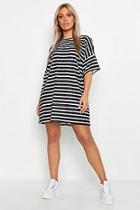 Boohoo Plus Stripe Oversized T-shirt Dress