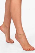 Boohoo Lucie Diamante & Fringed Anklet Gold
