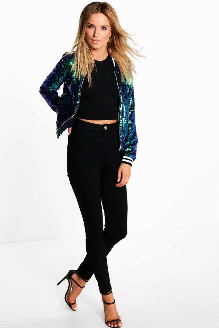 Boohoo Lara High Rise Denim Tube Jeans Black