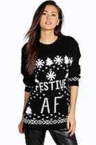 Boohoo Festive A.f. Christmas Jumper