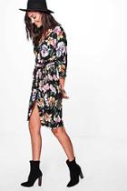 Boohoo Tall Lydia Woven Floral Wrap Front Dress