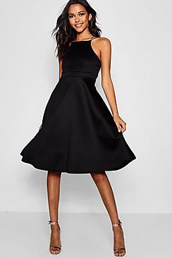 Boohoo Eleanor Midi Skater Dress