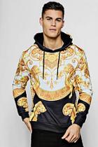 Boohoo All Over Baroque Print Hoodie