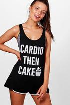 Boohoo Amelia Fit Cardio Then Cake Running Vest