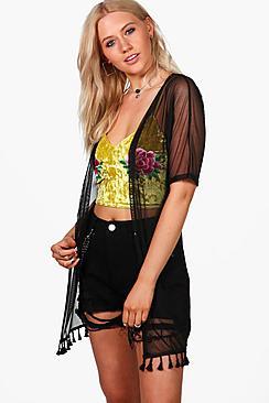 Boohoo Kelly Crochet Kimono