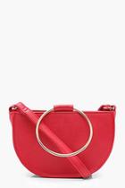 Boohoo Metal Ring Semi Saddle Bag