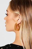 Boohoo Glitter Resin Abstract Hoop Earrings