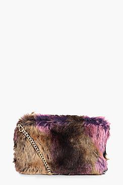 Boohoo Fliss Multi Faux Fur Cross Body Bag