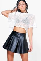 Boohoo Lara Faux Leather Mini Skirt Black