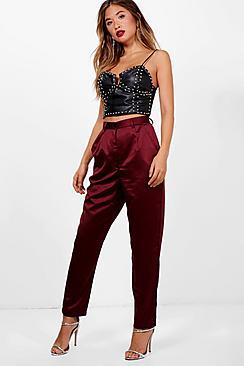 Boohoo Rebecca Premium Satin Suit Trouser