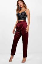 Boohoo Rebecca Premium Satin Suit Trouser