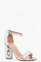 Boohoo Charlotte Sequin Black Heel Two Part