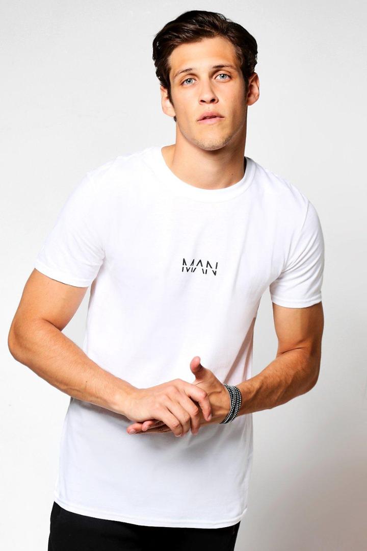 Boohoo 3 Pack Original Man Logo Print T-shirt White