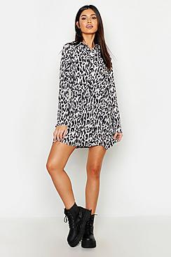 Boohoo Wrap Front Tie Waist Shift Dress