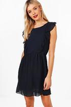 Boohoo Zoe Chiffon Ruffle Dress