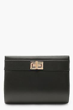 Boohoo Pu Mini Lock Clutch
