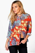 Boohoo Alice Paisley Print Shirt