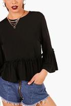 Boohoo Ruffle Detail Trim Top