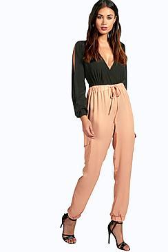 Boohoo Nieve Pocket Side Metallic Luxe Joggers