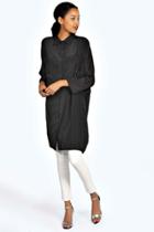 Boohoo Vanessa 3/4 Oversized Shirt Black