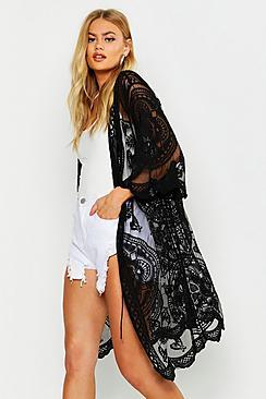 Boohoo Crochet Lace Kimono