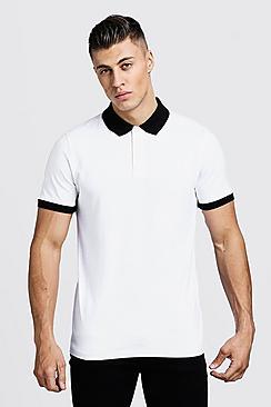 Boohoo Contrast Panel Polo