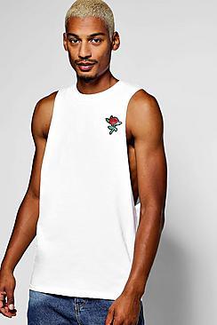 Boohoo Rose Embroidered Armhole Vest