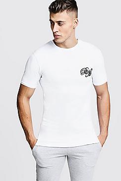 Boohoo Longline Bm Curved Hem Tee