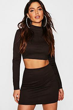Boohoo Check High Neck Top