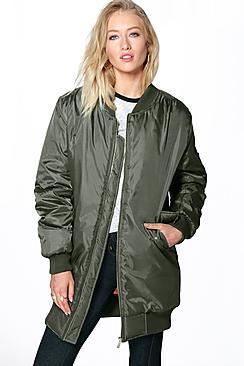 Boohoo Amber Longline Ma1 Bomber