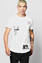 Boohoo Longline Multi Print T-shirt