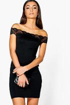 Boohoo Tall Loula Lace Off The Shoulder Dress