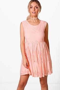 Boohoo Lace Skater Dress