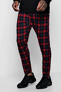 Boohoo Tartan Skinny Fit Cropped Jogger